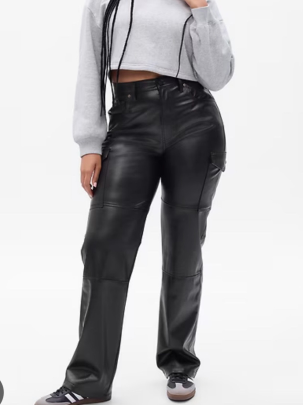 GAP Black Leather Cargo Pants